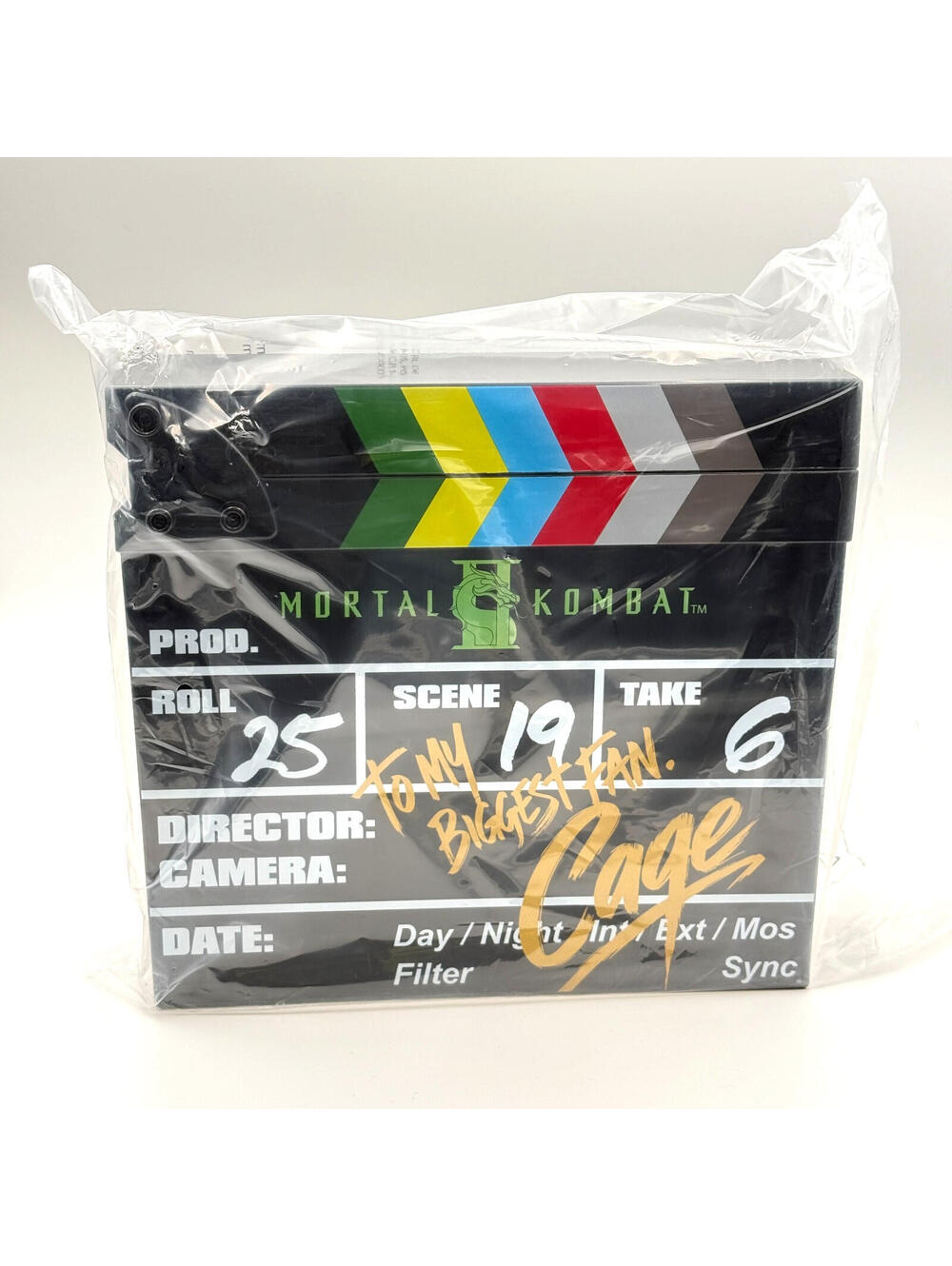 Mortal Kombat 2 Cage Clapboard Popcorn‎ Bucket Cinemark Collectible Movie Promo